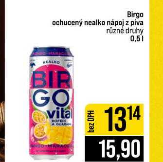 Birgo ochucený nealko nápoj z piva různé druhy 0,5l