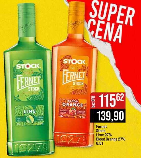 Fernet Stock Lime 27% Blood Orange 27% 0,5l 