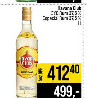 Havana Club 3YO Rum 37,5 % Especial Rum 37,5% 1l