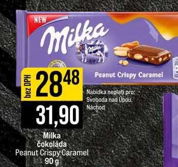 Milka čokoláda Peanut Crispy Caramel 90 g