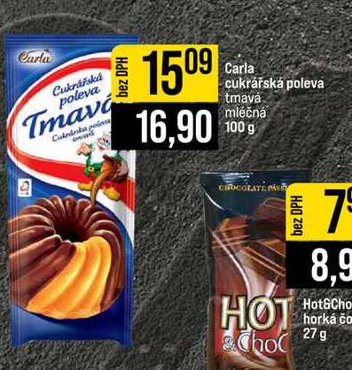 Carla cukrářská poleva tmavá mléčná 100 g