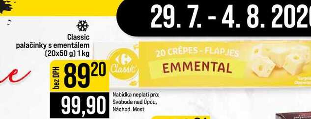 Classic palačinky s ementálem (20x50 g) 1 kg