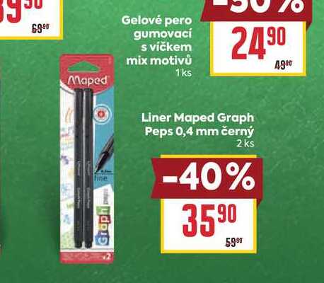 Liner Maped Graph Peps 0,4 mm černý 2 ks