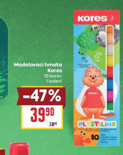Modelovací hmota Kores 10 barev 1 balení