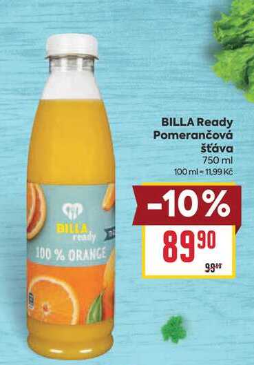 BILLA Ready Pomerančová šťáva 750 ml 