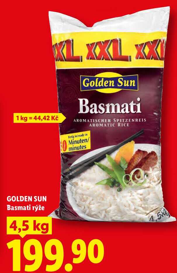 GOLDEN SUN Basmati rýže, 4,5 kg