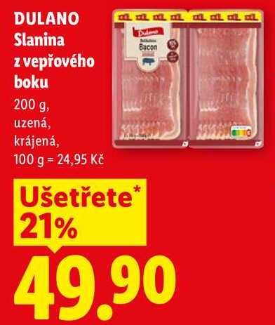 DULANO Slanina z vepřového boku, 200 g