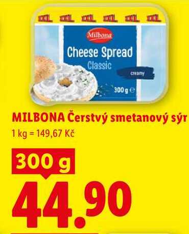 MILBONA Čerstvý smetanový sýr, 300 g