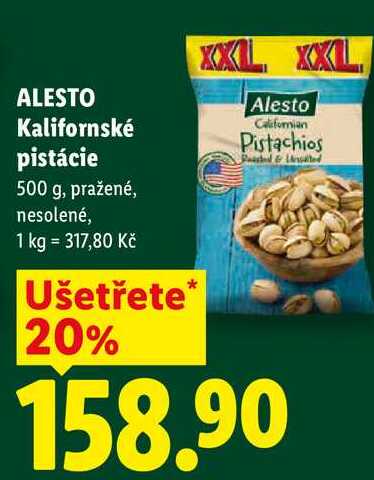 ALESTO Kalifornské pistácie, 500 g
