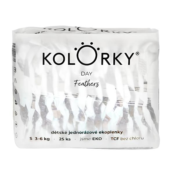 Kolorky Day Jednorázové eko plenky peří S (3-6 kg)
