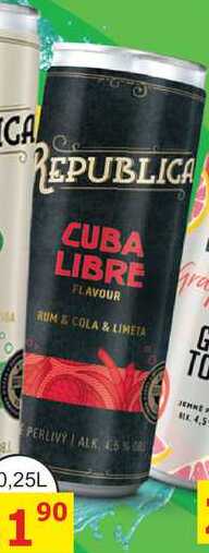 REPUBLICA CUBA LIBRE 0,25l míchaný nápoj plech