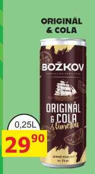 BOŽKOV ORIGINÁL & COLA 0,25l míchaný nápoj plech