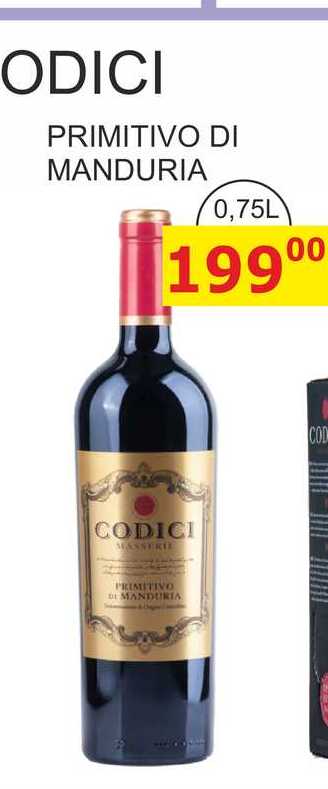 PRIMITIVO DI MANDURIA CODICI - ITÁLIE 0,75L