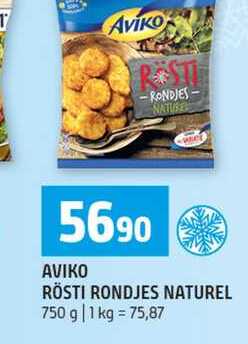 AVIKO RÖSTI RONDJES NATUREL 750 g