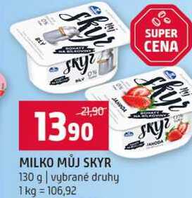 MILKO MŮJ SKYR 130 g vybrané druhy 