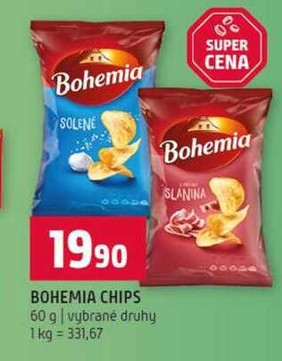 BOHEMIA CHIPS 60 g vybrané druhy