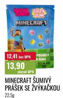 MINECRAFT ŠUMIVÝ PRÁŠEK SE ŽVÝKAČKOU, 22,5g