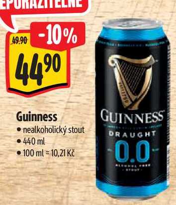 Guinness nealkoholický stout, 440 ml