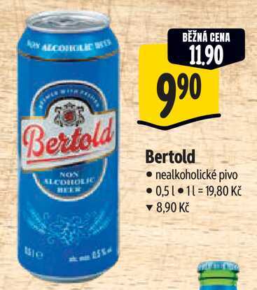 Bertold nealkoholické pivo, 0,5 l