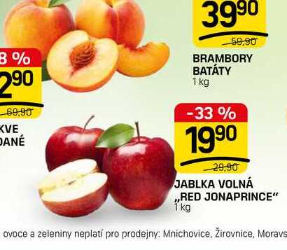 JABLKA VOLNÁ ,,RED JONAPRINCE" 1 kg