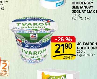 JČ TVAROH POLOTUČNÝ 250 g 