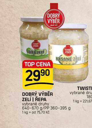 DOBRÝ VÝBĚR ZELÍ | ŘEPA vybrané druhy 640-670 g/PP 360-395 g 
