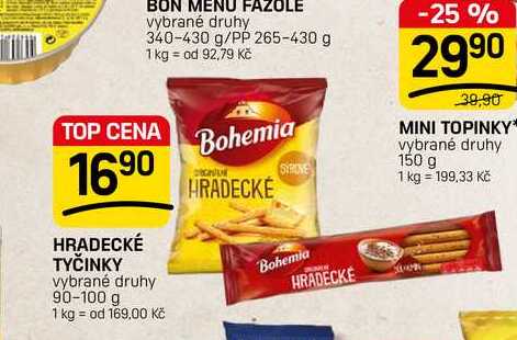 HRADECKÉ TYČINKY vybrané druhy 90-100 g