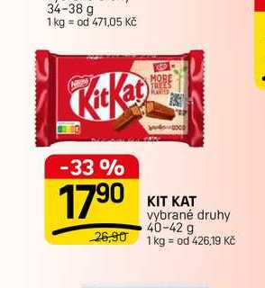 KIT KAT vybrané druhy 40-42g