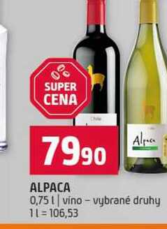 ALPACA Alp 0,75l víno vybrané druhy
