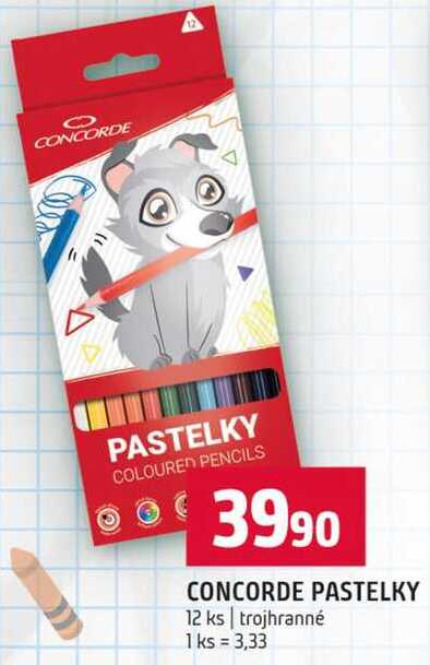 CONCORDE PASTELKY 12 ks trojhranné