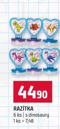 RAZÍTKA 6 ks s dinosaury