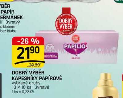 DOBRÝ VÝBĚR KAPESNÍKY PAPÍROVÉ vybrané druhy 10 x 10 ks | 3vrstvé