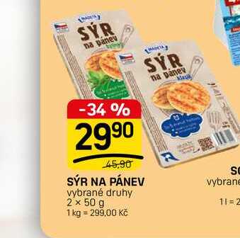 SÝR NA PÁNEV vybrané druhy 2 x 50 g