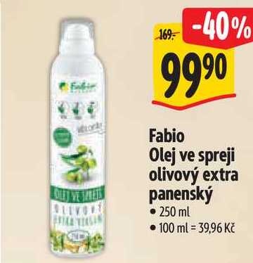 Fabio Olej ve spreji olivový extra panenský, 250 ml