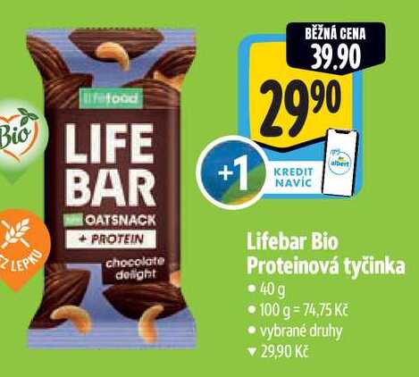 Lifebar Bio Proteinová tyčinka, 40g