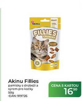 Akinu Fillies pamlsky s drůbežia sýrem pro kočky 50g