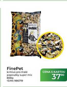 FinePet krmivo pro malé papoušky super mix 800g  