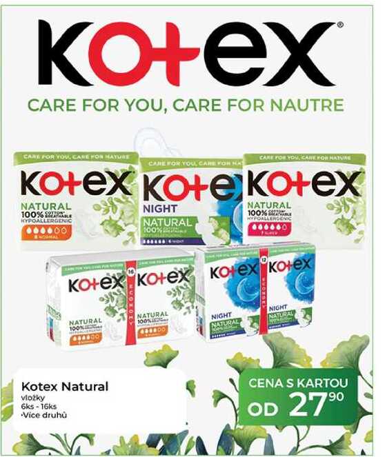 Kotex Natural vložky 6ks-16ks  