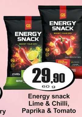 Energy snack Lime & Chilli, Paprika & Tomato 60 g