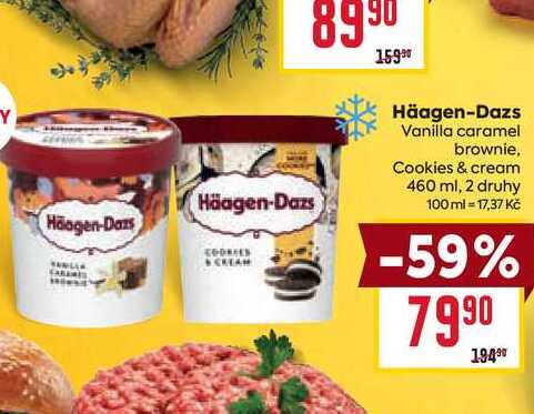 Häagen-Dazs Vanilla caramel brownie, Cookies & cream 460 ml