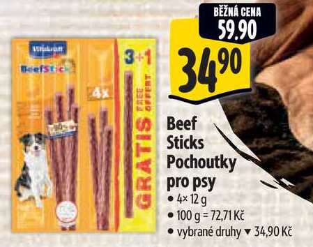 Beef Sticks Pochoutky pro psy, 4×12 g