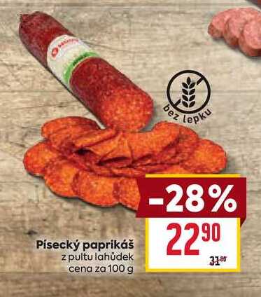 Písecký paprikáš z pultu lahůdek cena za 100 g 