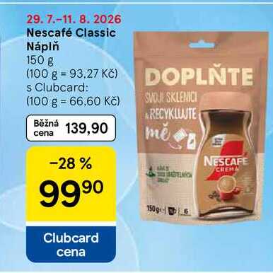 Nescafé Classic Náplň, 150 g