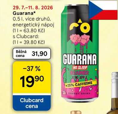 Guarana, 0.5 l, více druhů