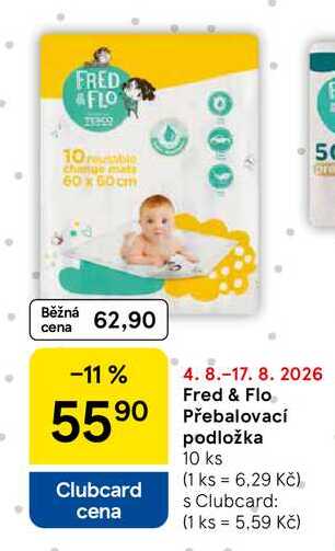 Fred & Flo Přebalovací podložka, 10 ks