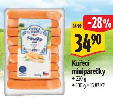 Kuřecí minipárečky, 220 g 