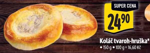 Koláč tvaroh-hruška, 150 g