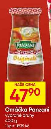 Panzani omáčka, vybrané druhy 400g