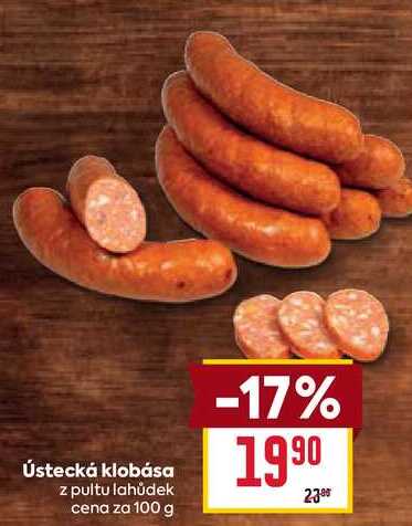 Ústecká klobása z pultu lahůdek cena za 100 g