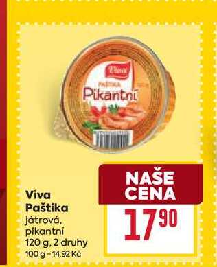 Viva Paštika játrová, pikantní 120 g